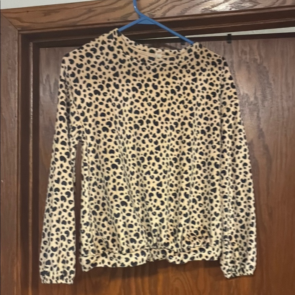 Cat & Jack Leopard Print Kids Sweater - Tan and Black